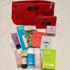 Marimekko Clinique makeup bag with hair/skin samples